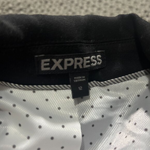 🖤 Express Editor Fitted One Button Blazer - Black - Size 12 - Picture 7 of 8